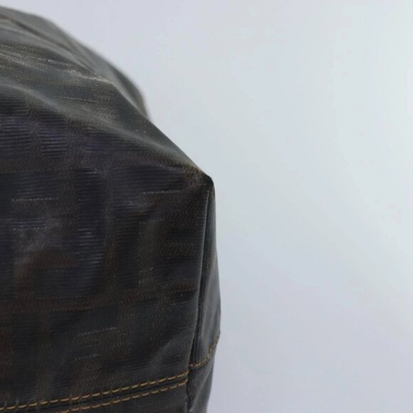 FENDI Zucca Canvas Tote Bag Brown Black Auth yk14952 - Picture 5 of 16